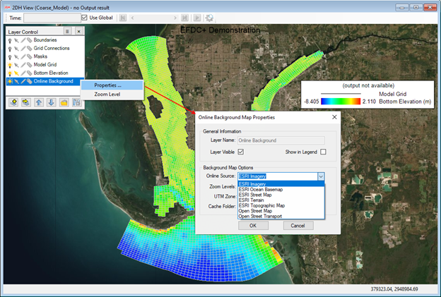 Figure 5. Online Background Map Options.