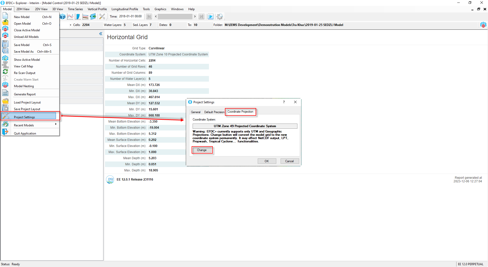 Figure 8: Converting to other CRS