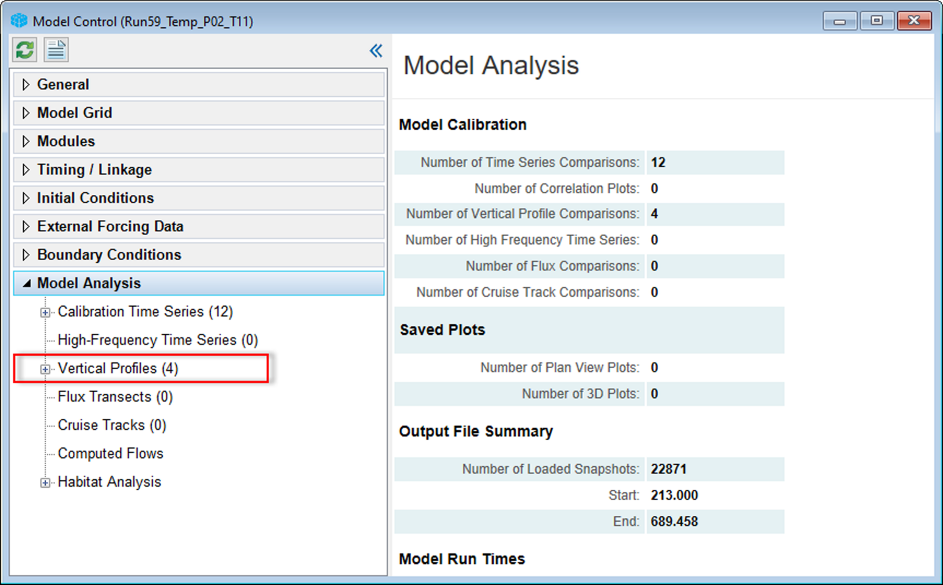 Figure 3. Model Analysis – Main form.