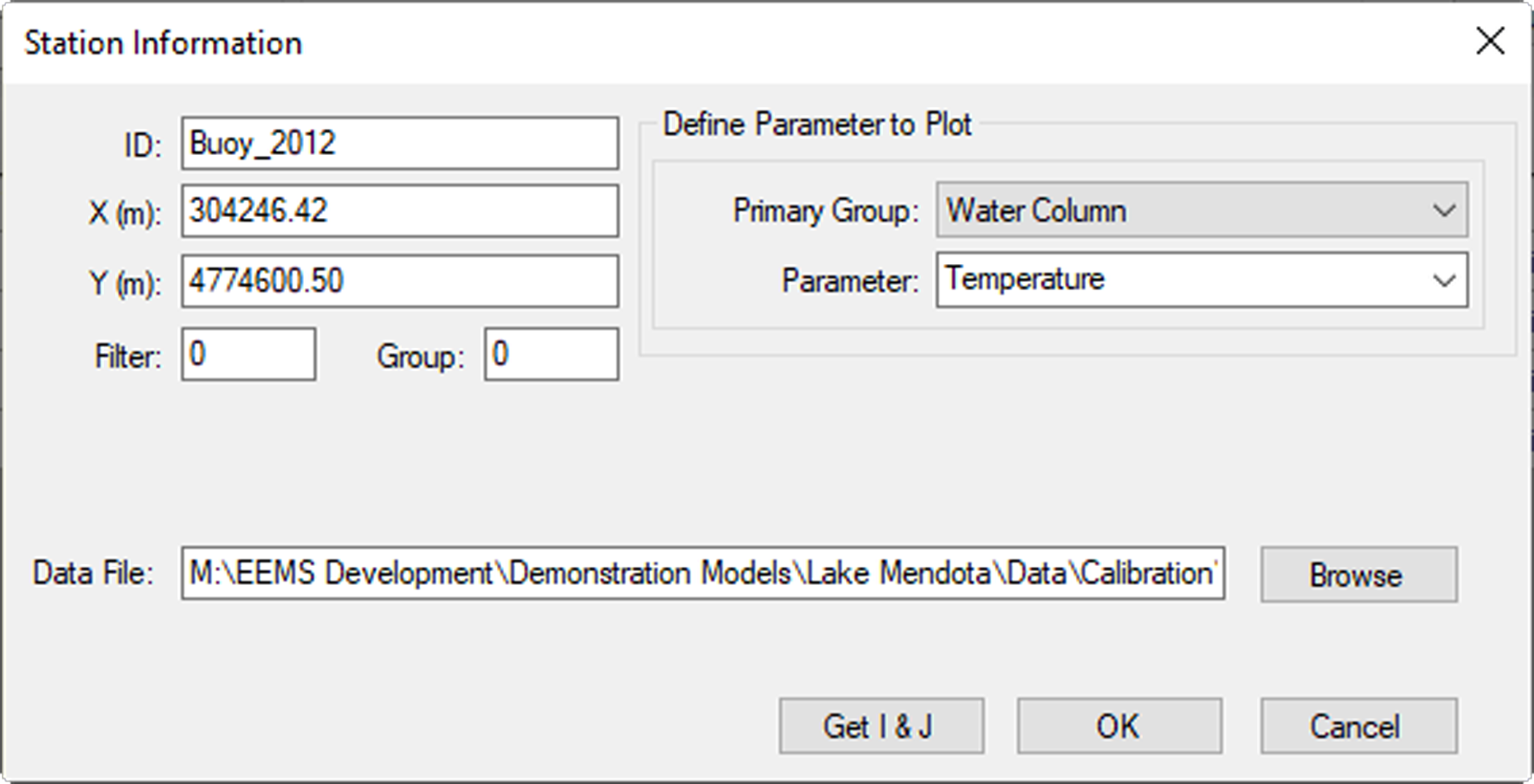 Figure 5. Defining station information.