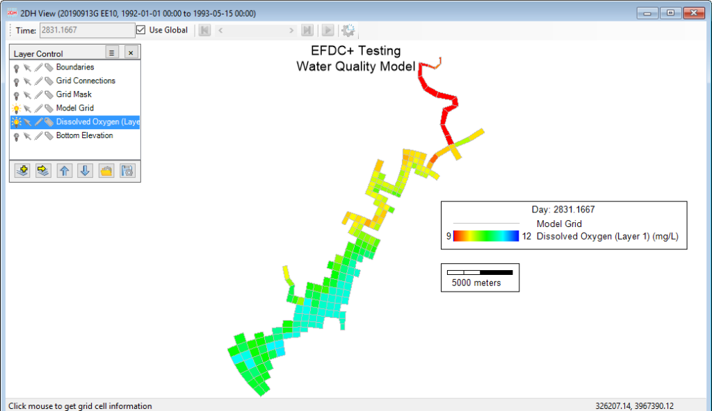A horizontal slice of DO through the model