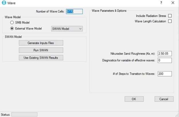 Figure 2. Wave model GUI in EE.