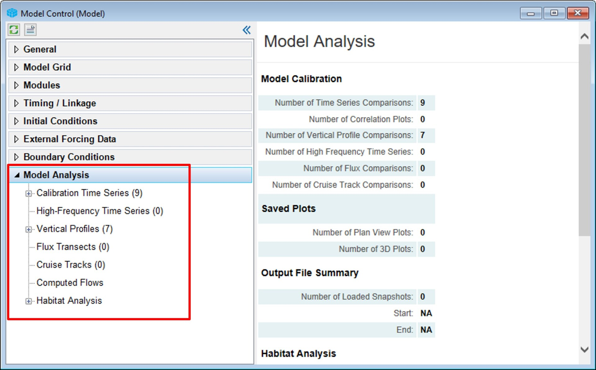 Figure 1. Model Analysis – Main form